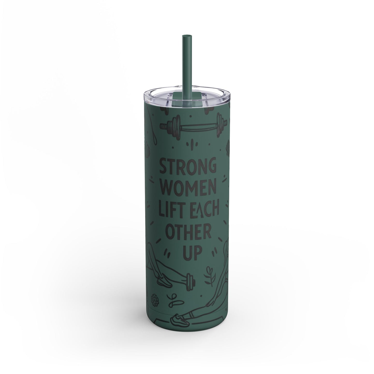 Skinny Matte Tumbler with straw , 20oz
