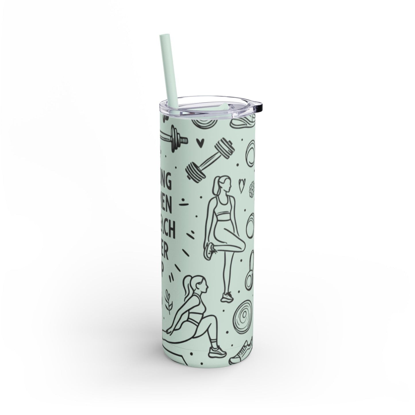 Skinny Matte Tumbler with straw , 20oz