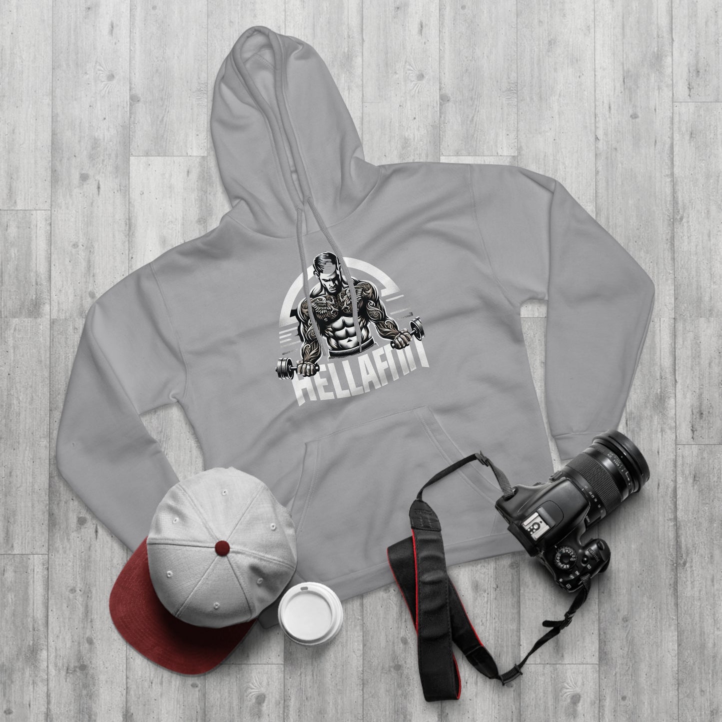 Men's "HELLAFIT" original design, - Pullover Hoodie