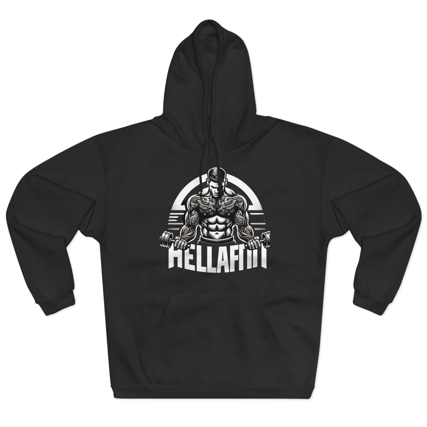 Men's "HELLAFIT" original design, - Pullover Hoodie