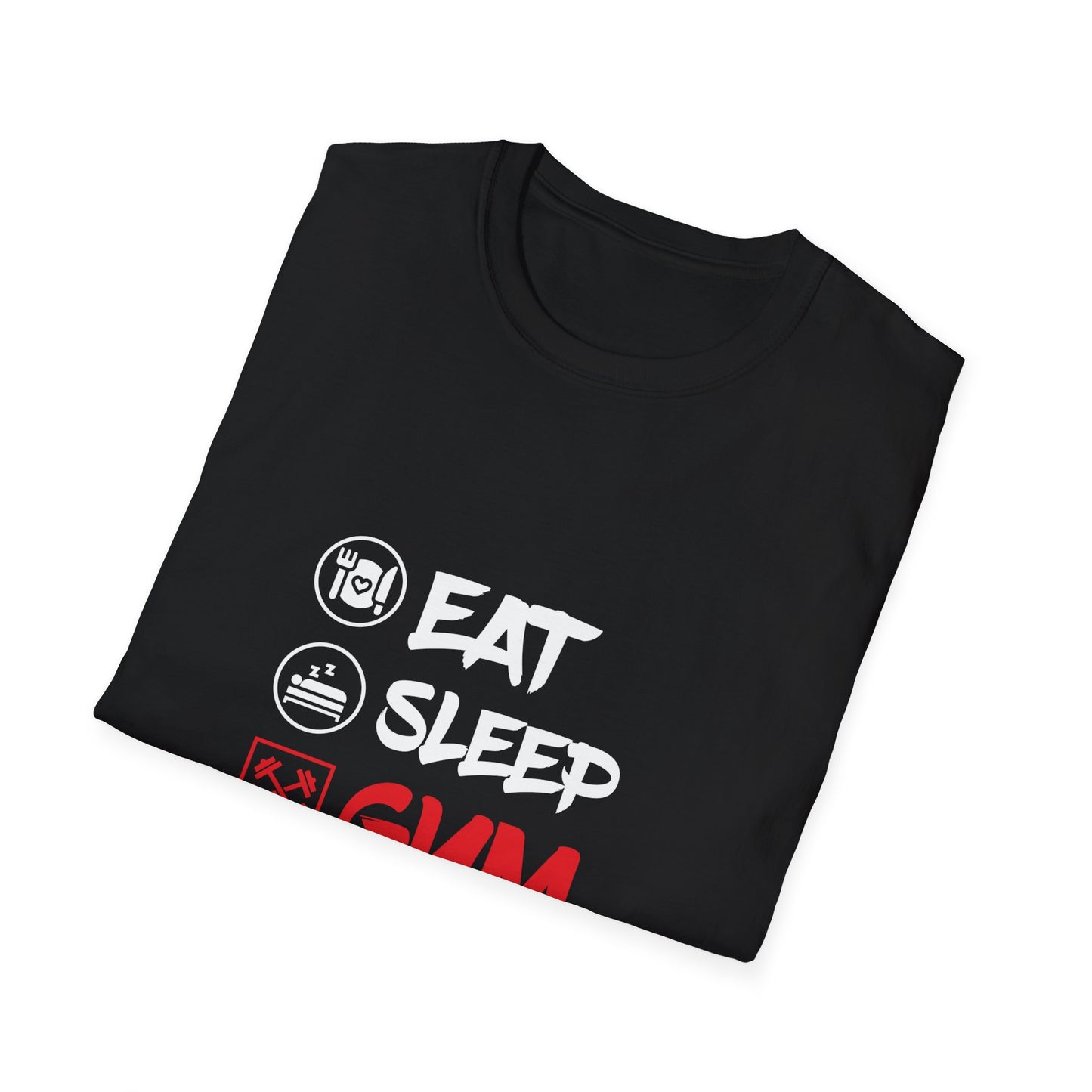 "Eat Sleep Gym Repeat" - Unisex Softstyle T-Shirt