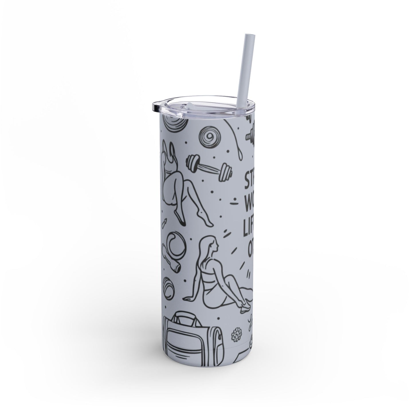 Skinny Matte Tumbler with straw , 20oz
