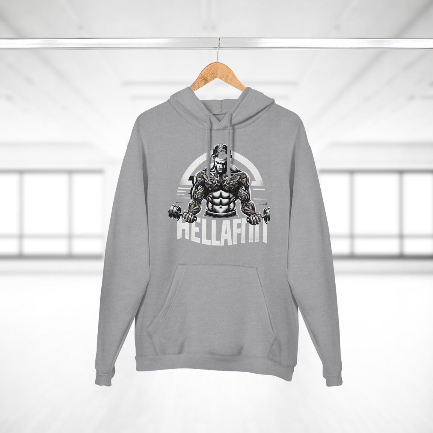 Men's "HELLAFIT" original design, - Pullover Hoodie