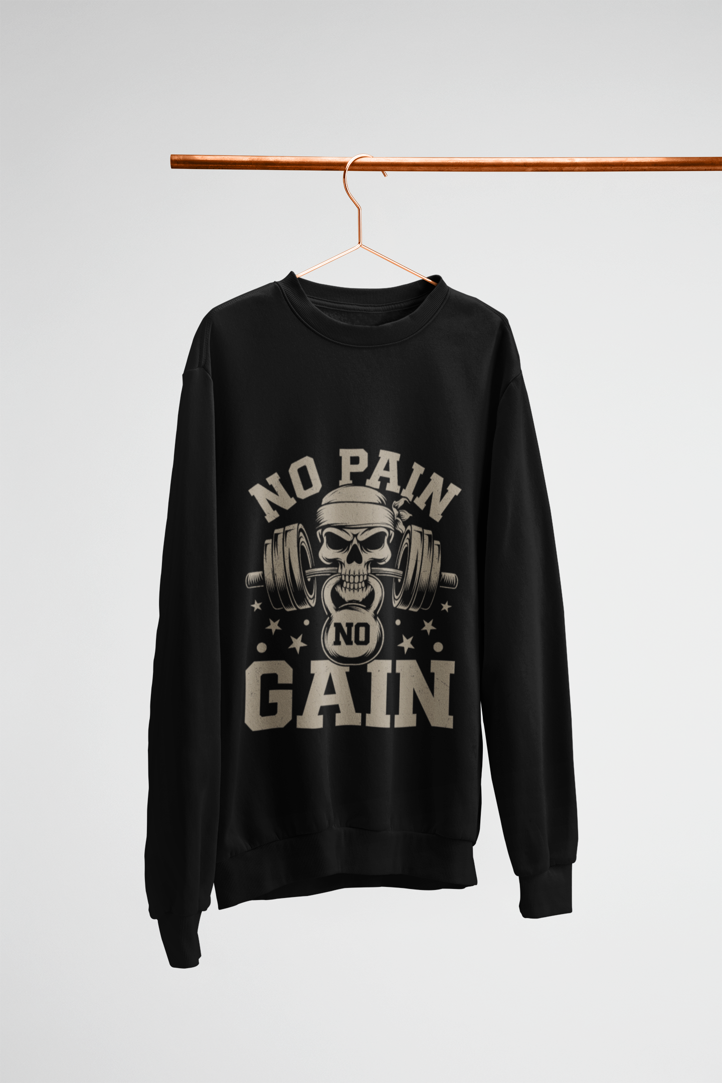Men's Fitness Sweatshirt - " No Pain No Gain"