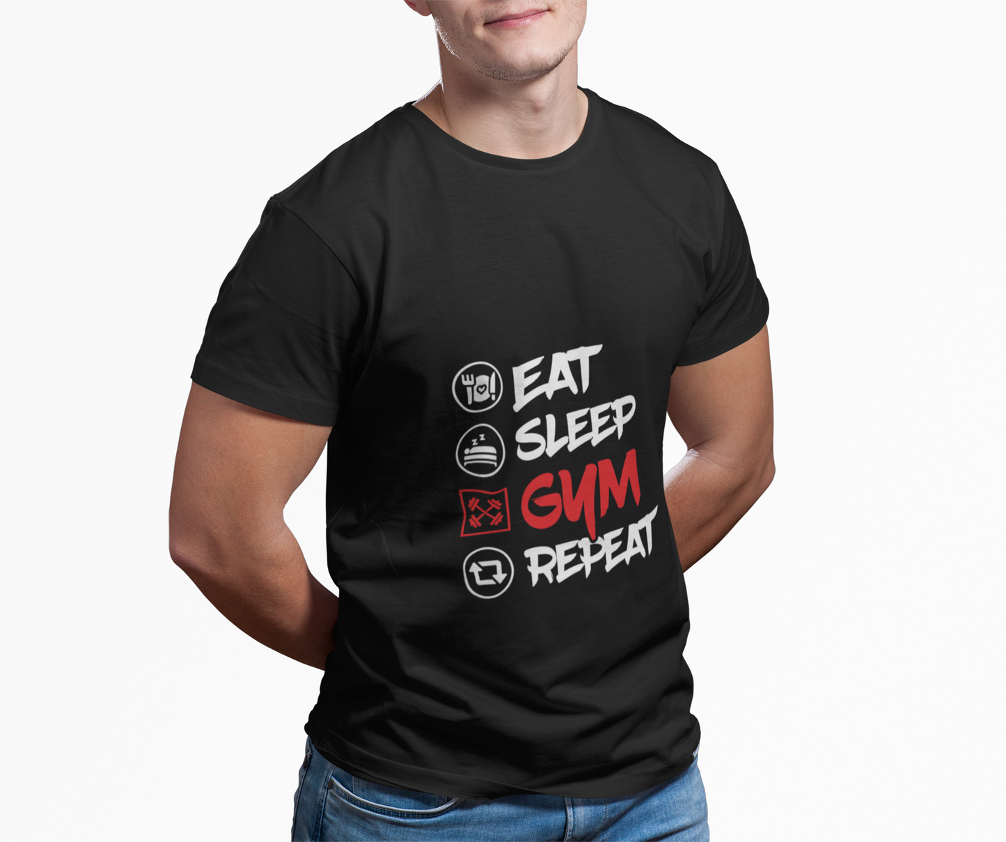 "Eat Sleep Gym Repeat" - Unisex Softstyle T-Shirt