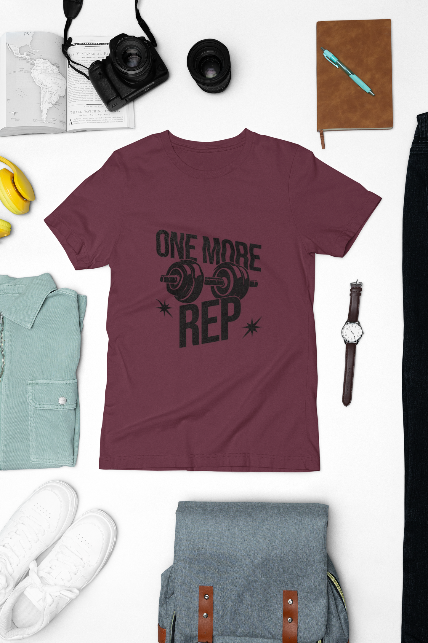 Motivational Gym T-Shirt - "One More Rep" Workout Tee
