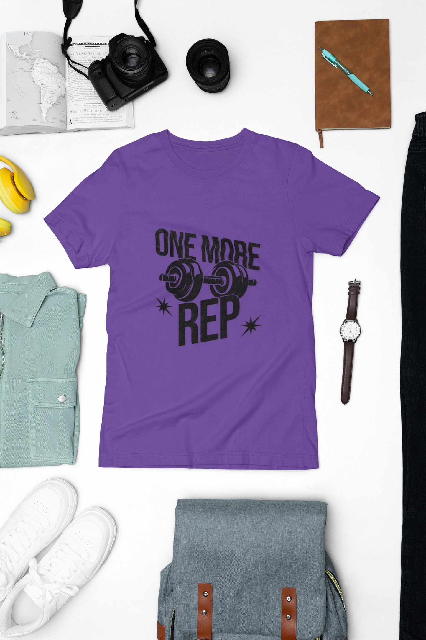 Motivational Gym T-Shirt - "One More Rep" Workout Tee