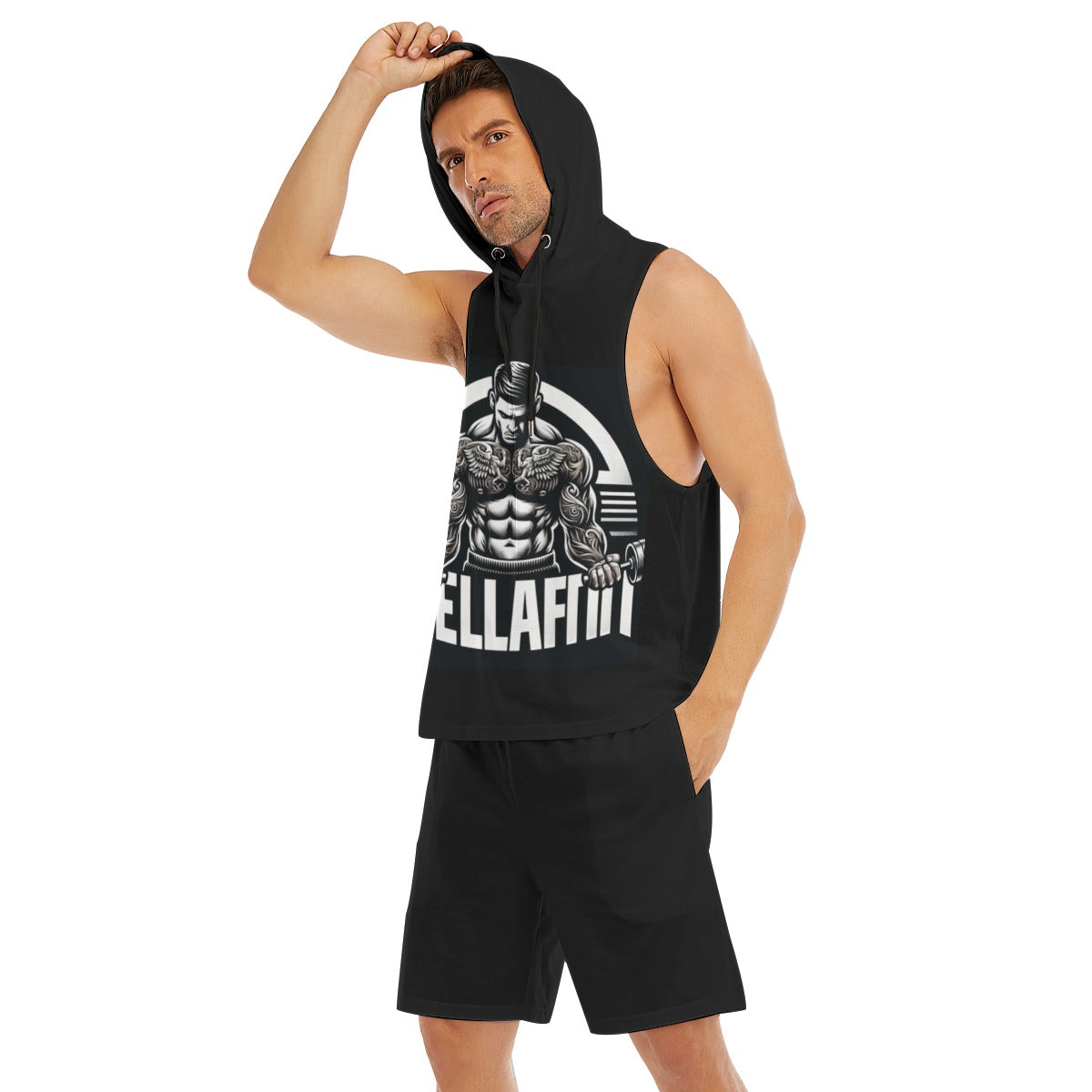 All-Over Print Men's Sleeveless Vest And Shorts Set