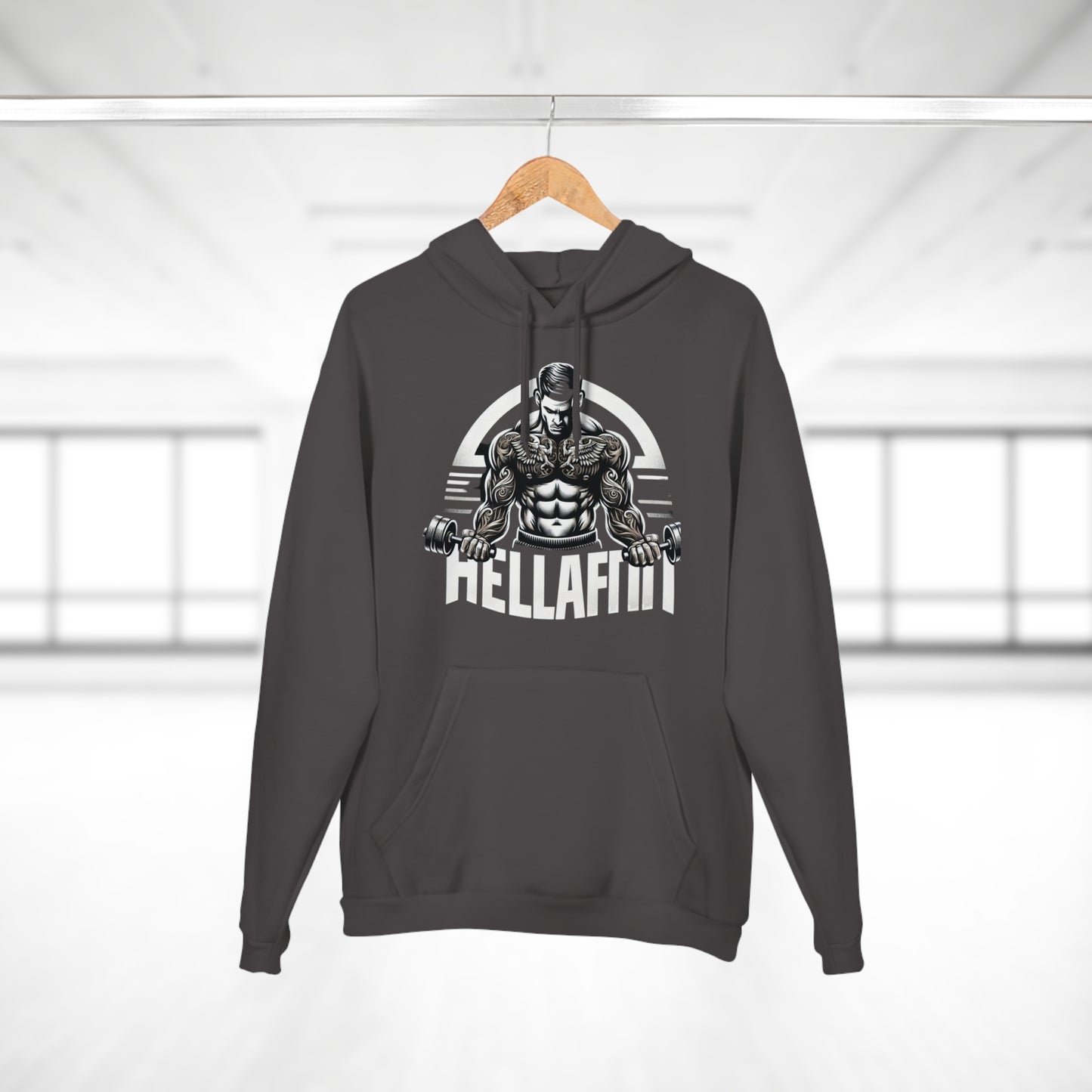 Men's "HELLAFIT" original design, - Pullover Hoodie