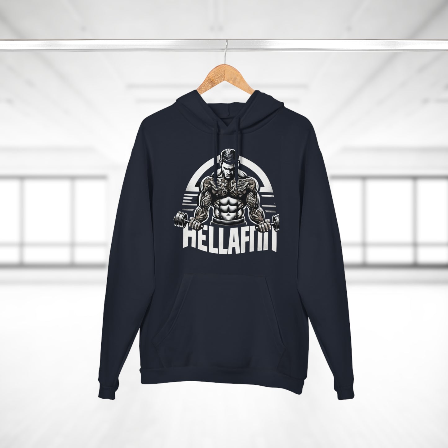 Men's "HELLAFIT" original design, - Pullover Hoodie