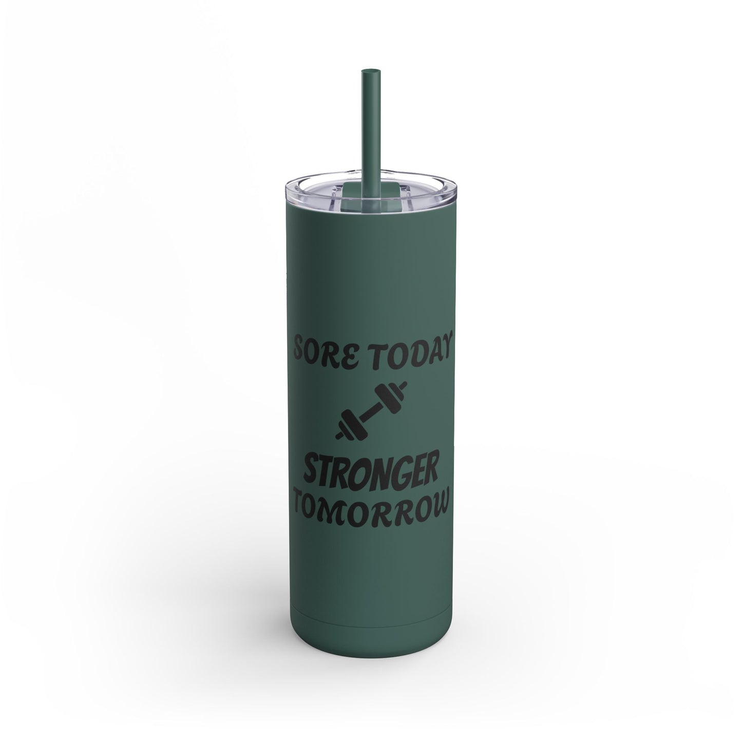 Skinny Matte Tumbler W/Straw