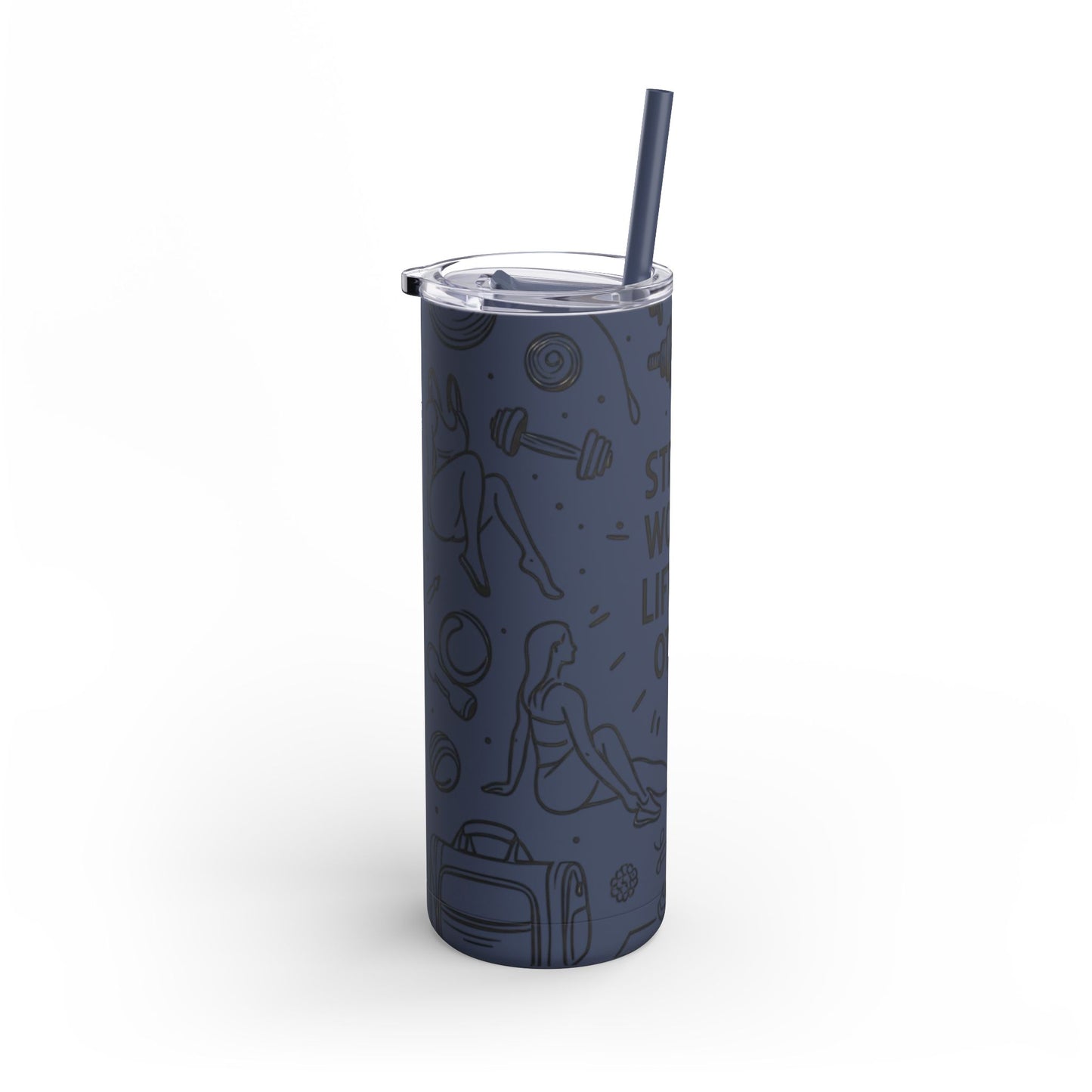 Skinny Matte Tumbler with straw , 20oz