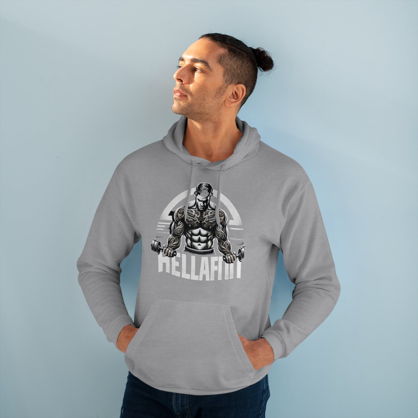Men's "HELLAFIT" original design, - Pullover Hoodie
