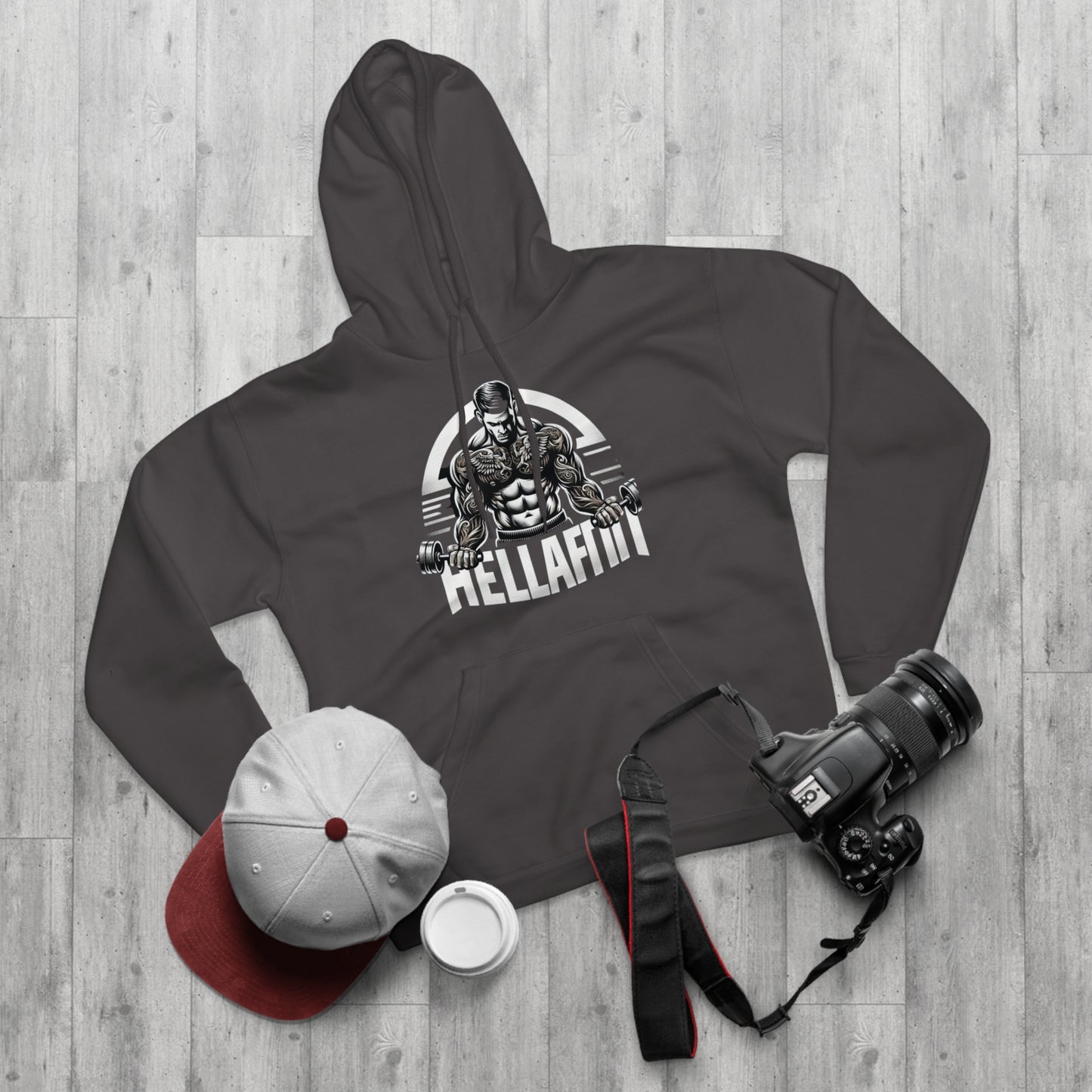 Men's "HELLAFIT" original design, - Pullover Hoodie
