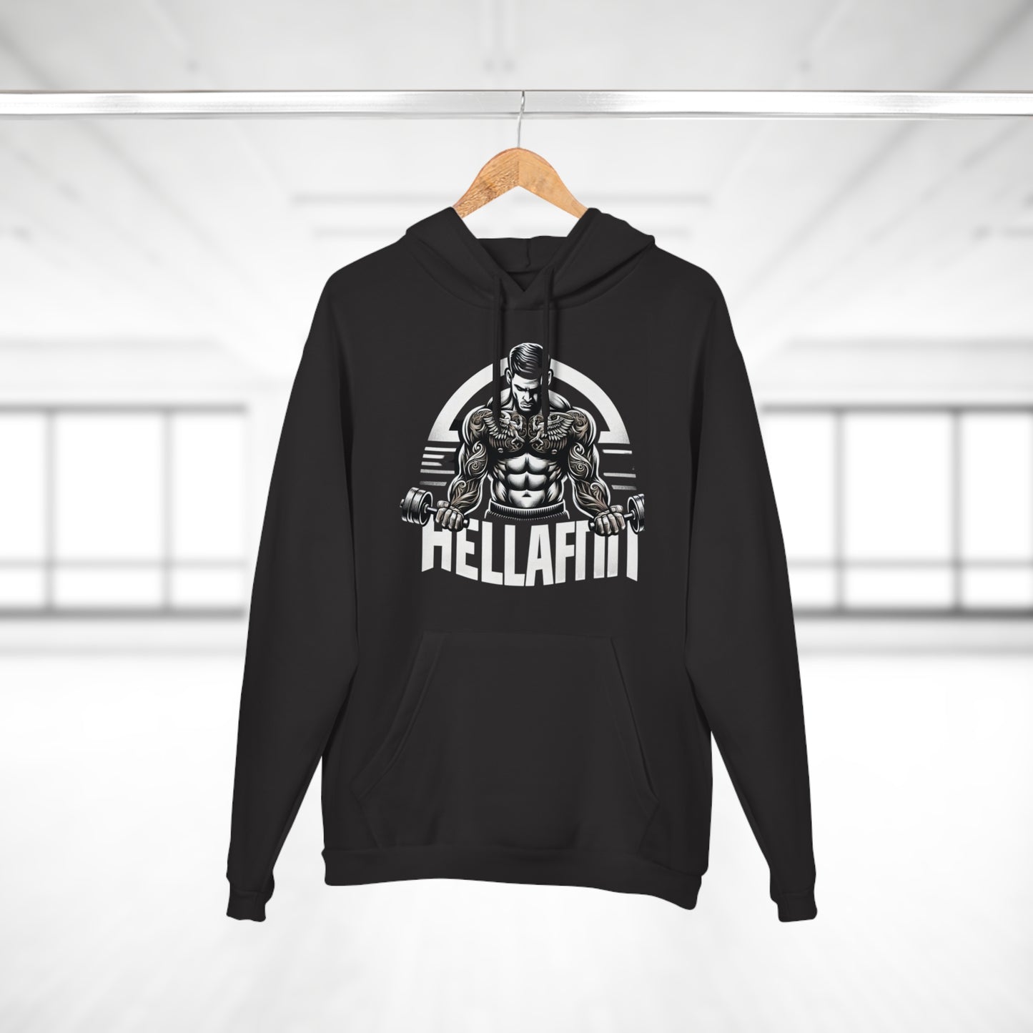Men's "HELLAFIT" original design, - Pullover Hoodie