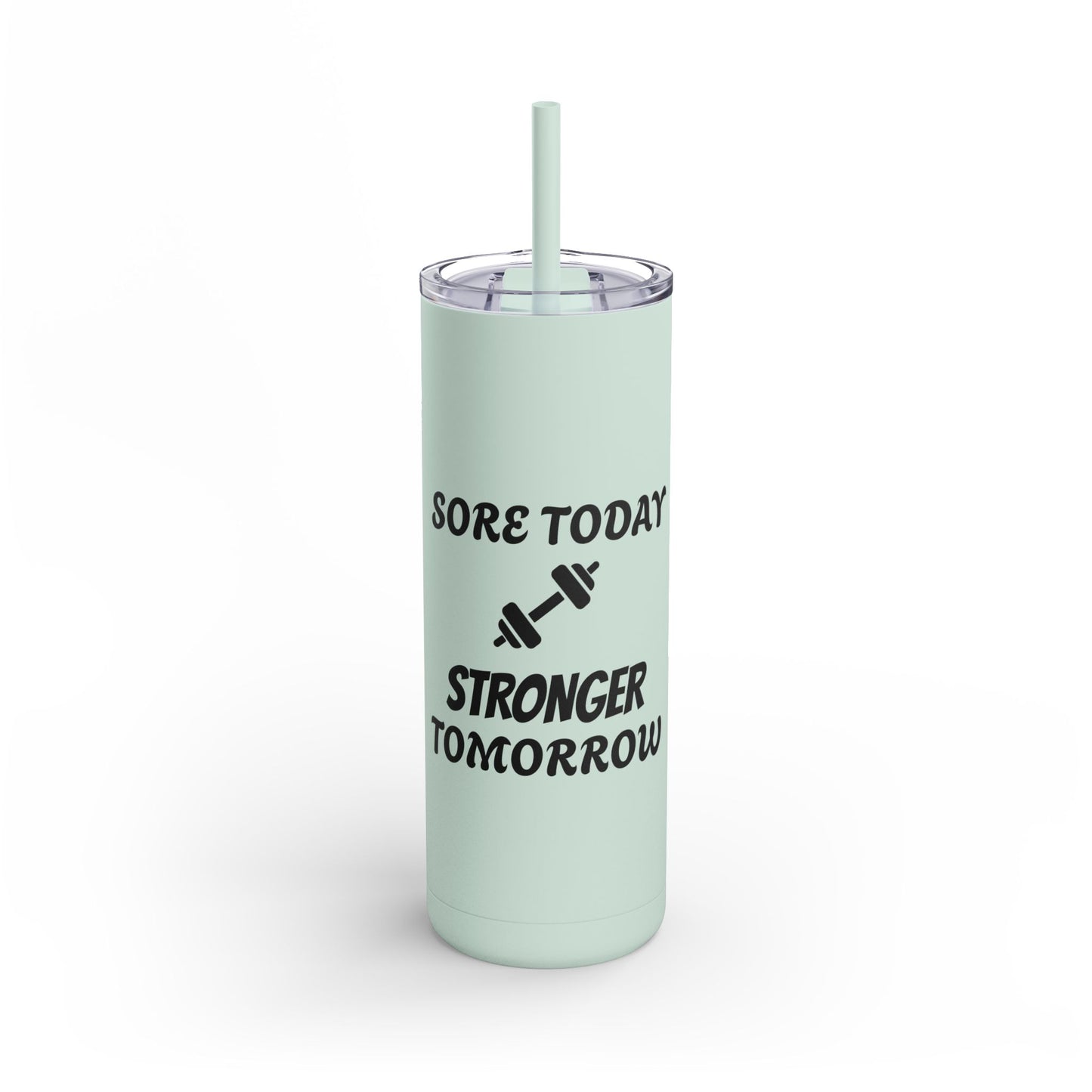 Skinny Matte Tumbler W/Straw