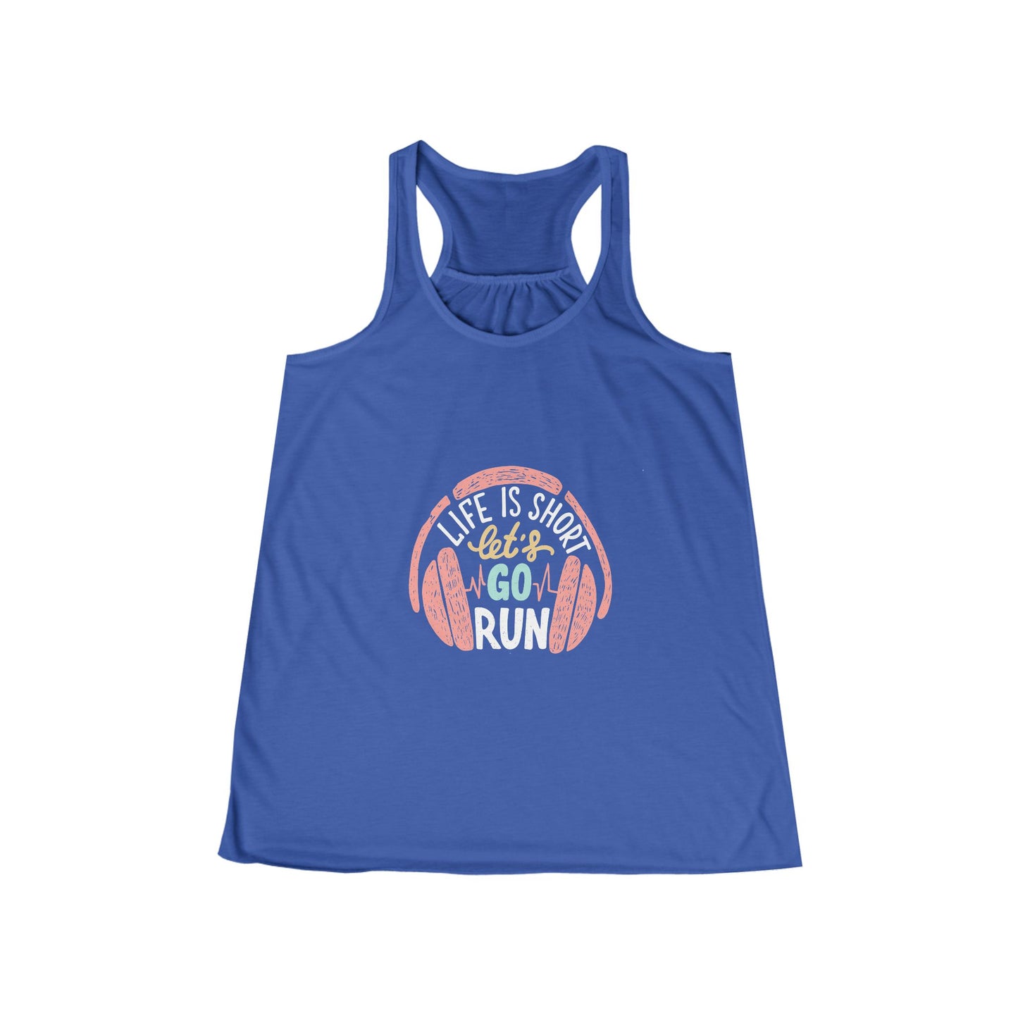 " life is Short, Go for a Run" - Women's Flowy Racerback Tank
