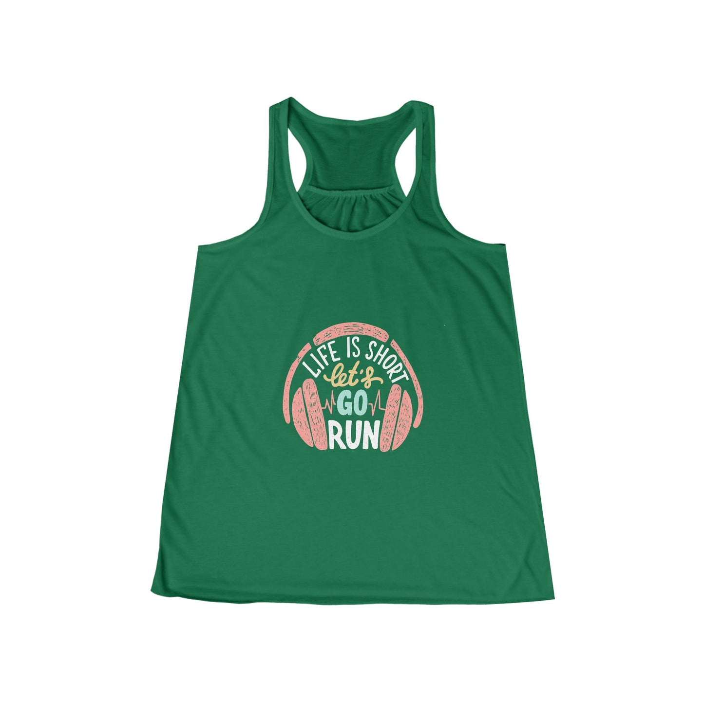" life is Short, Go for a Run" - Women's Flowy Racerback Tank