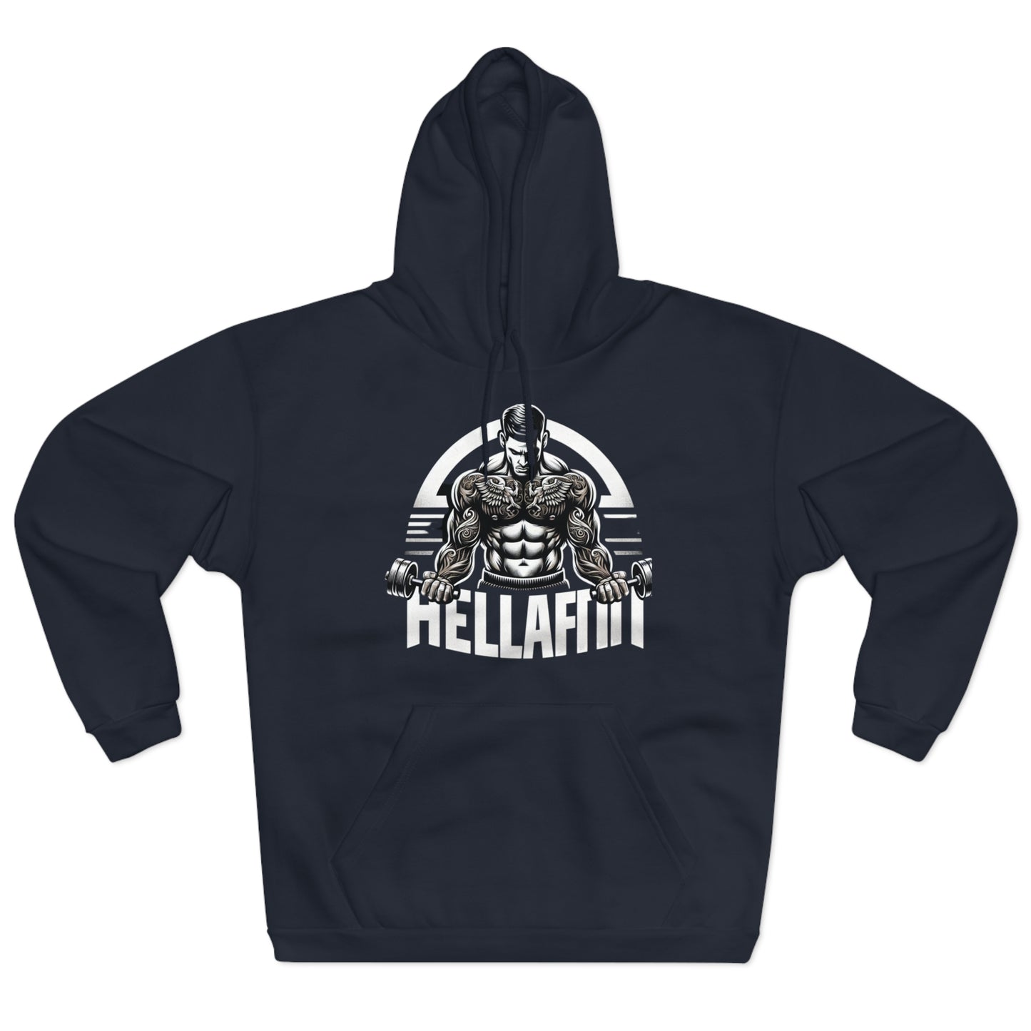 Men's "HELLAFIT" original design, - Pullover Hoodie