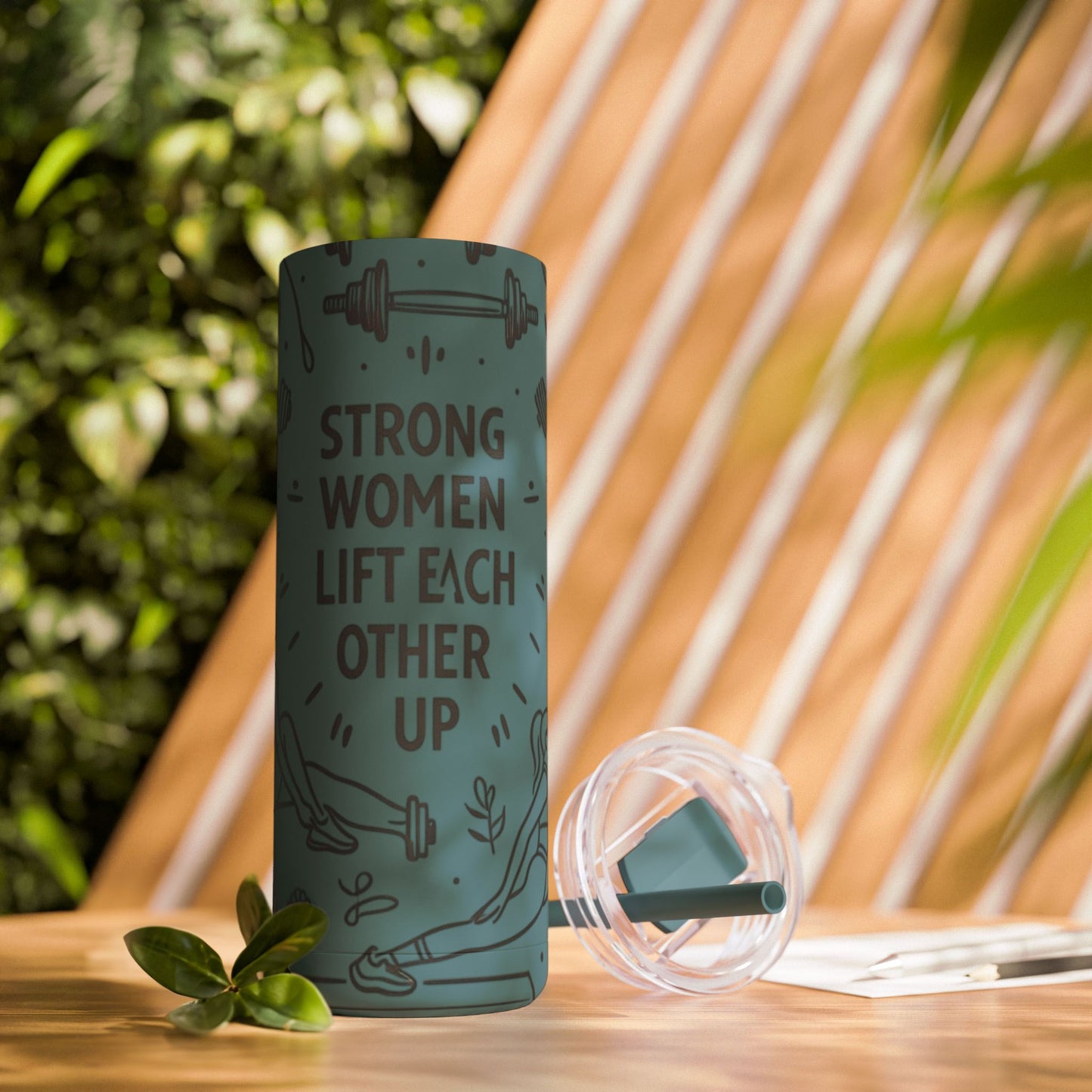 Skinny Matte Tumbler with straw , 20oz