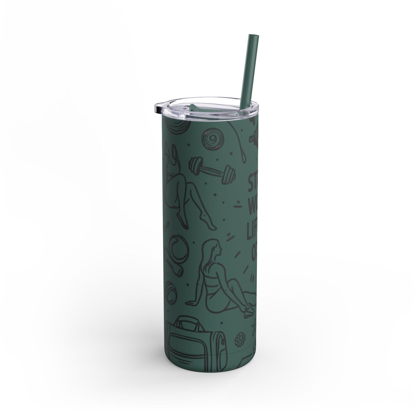 Skinny Matte Tumbler with straw , 20oz