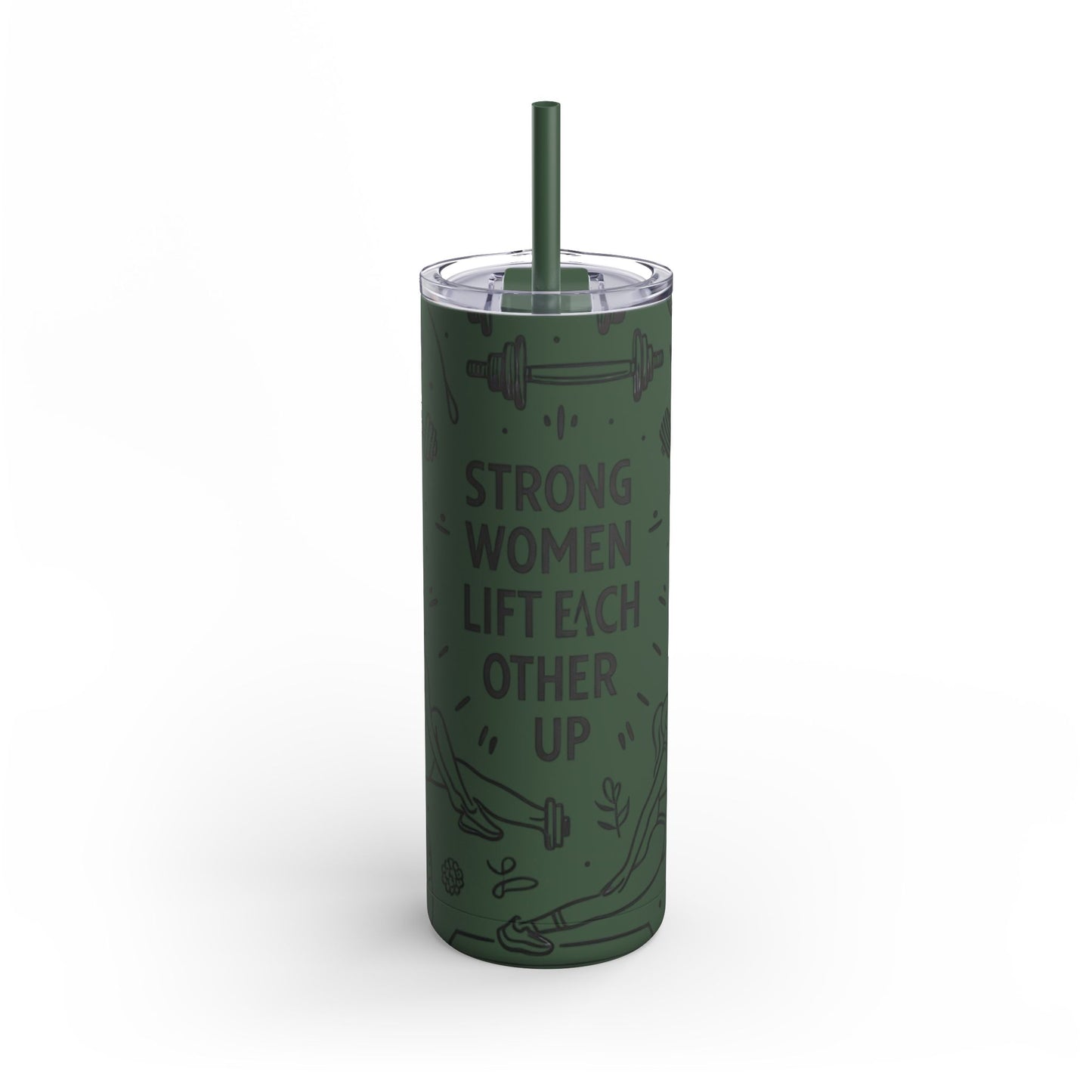 Skinny Matte Tumbler with straw , 20oz