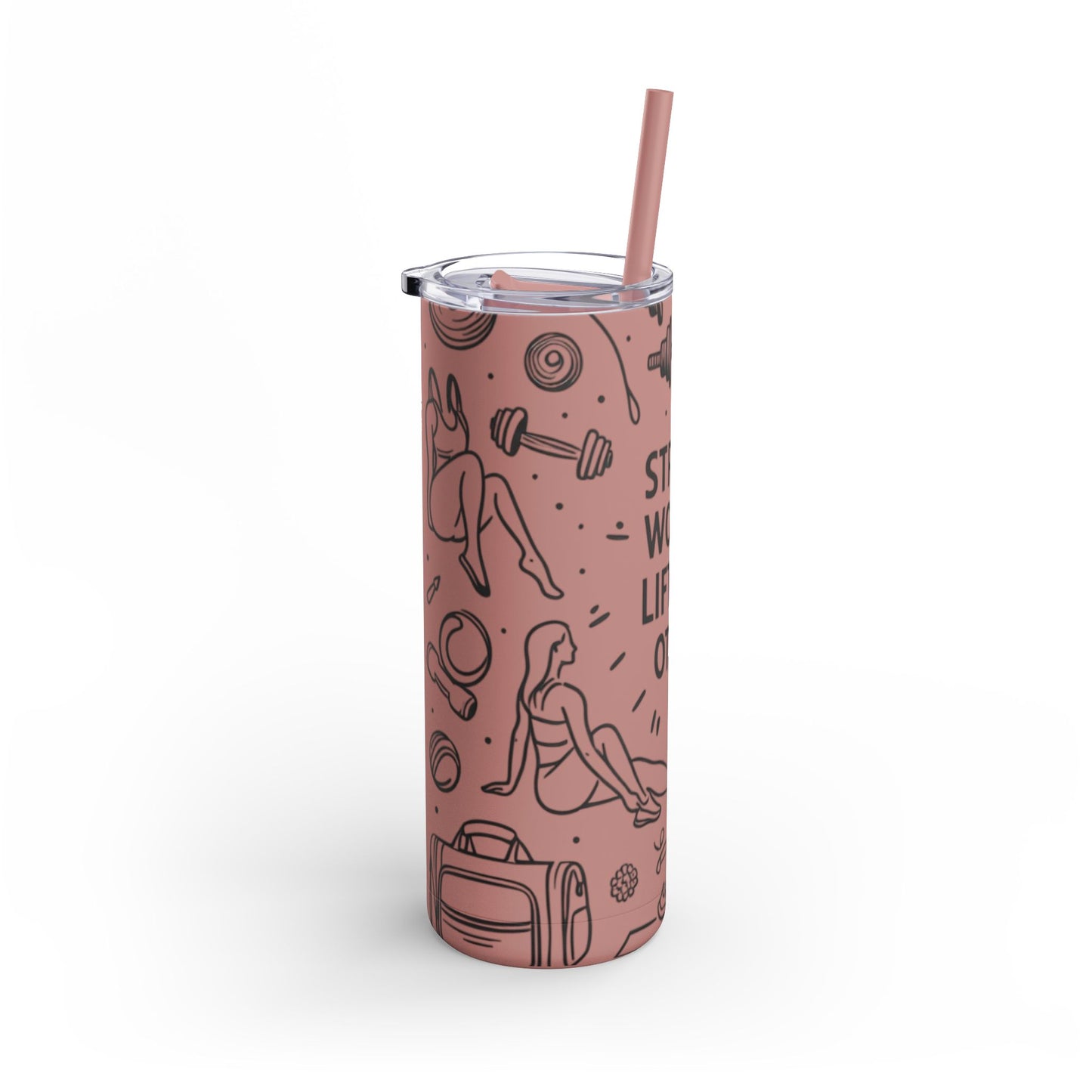 Skinny Matte Tumbler with straw , 20oz
