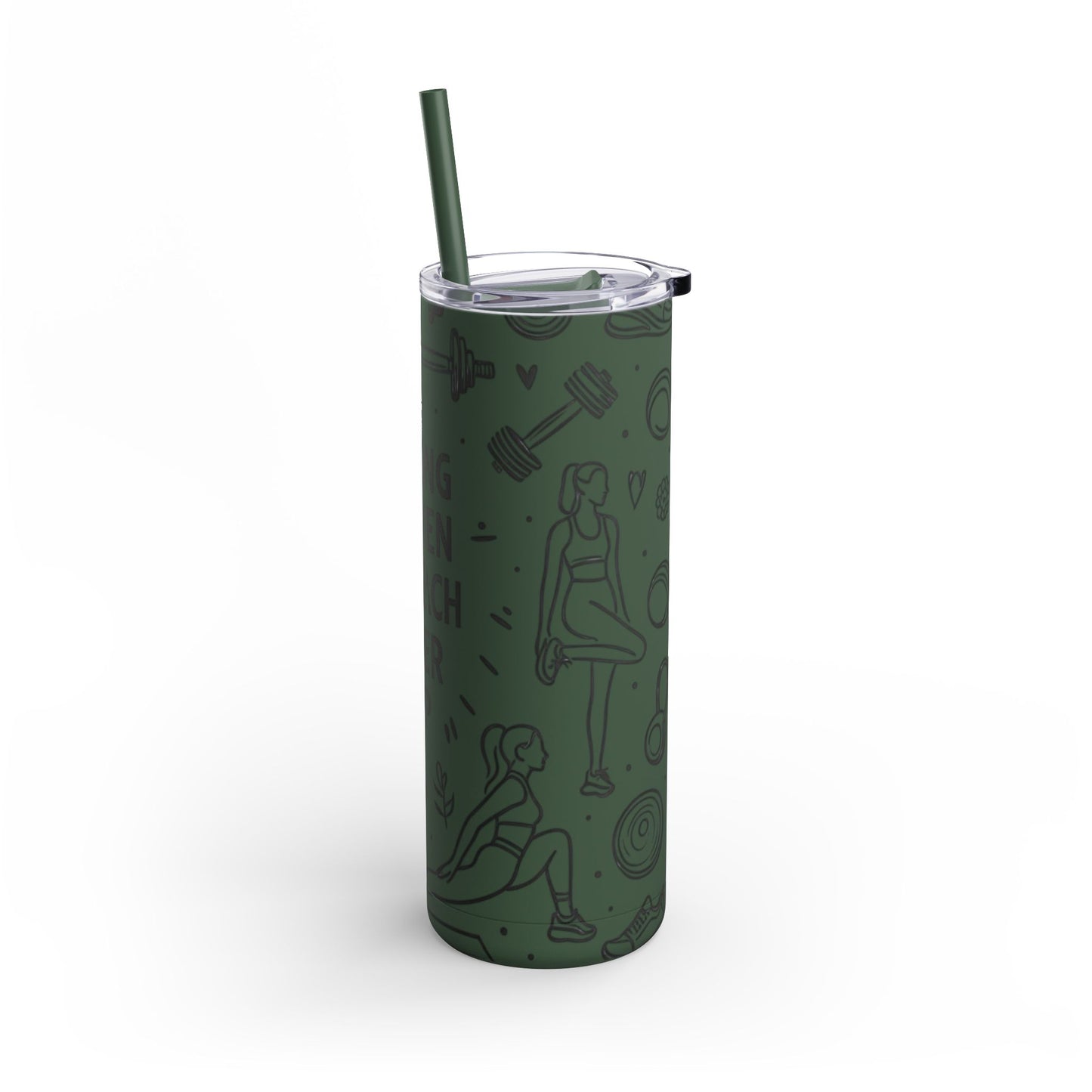 Skinny Matte Tumbler with straw , 20oz
