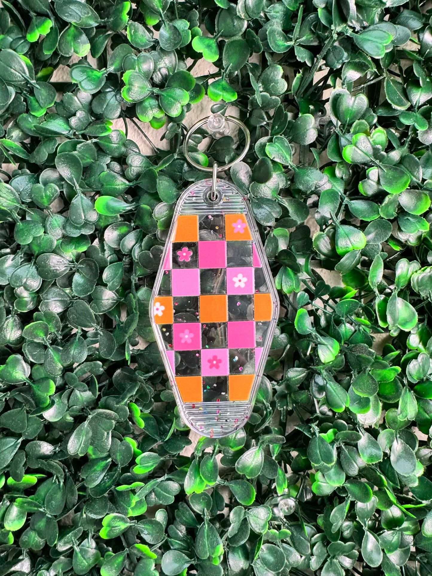 Checkered Board Pattern - Key Chain