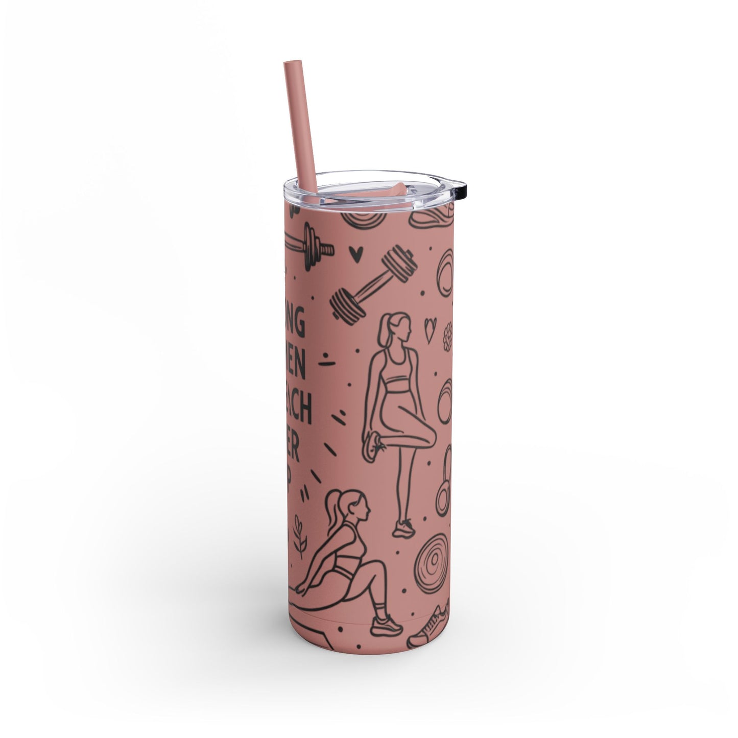 Skinny Matte Tumbler with straw , 20oz