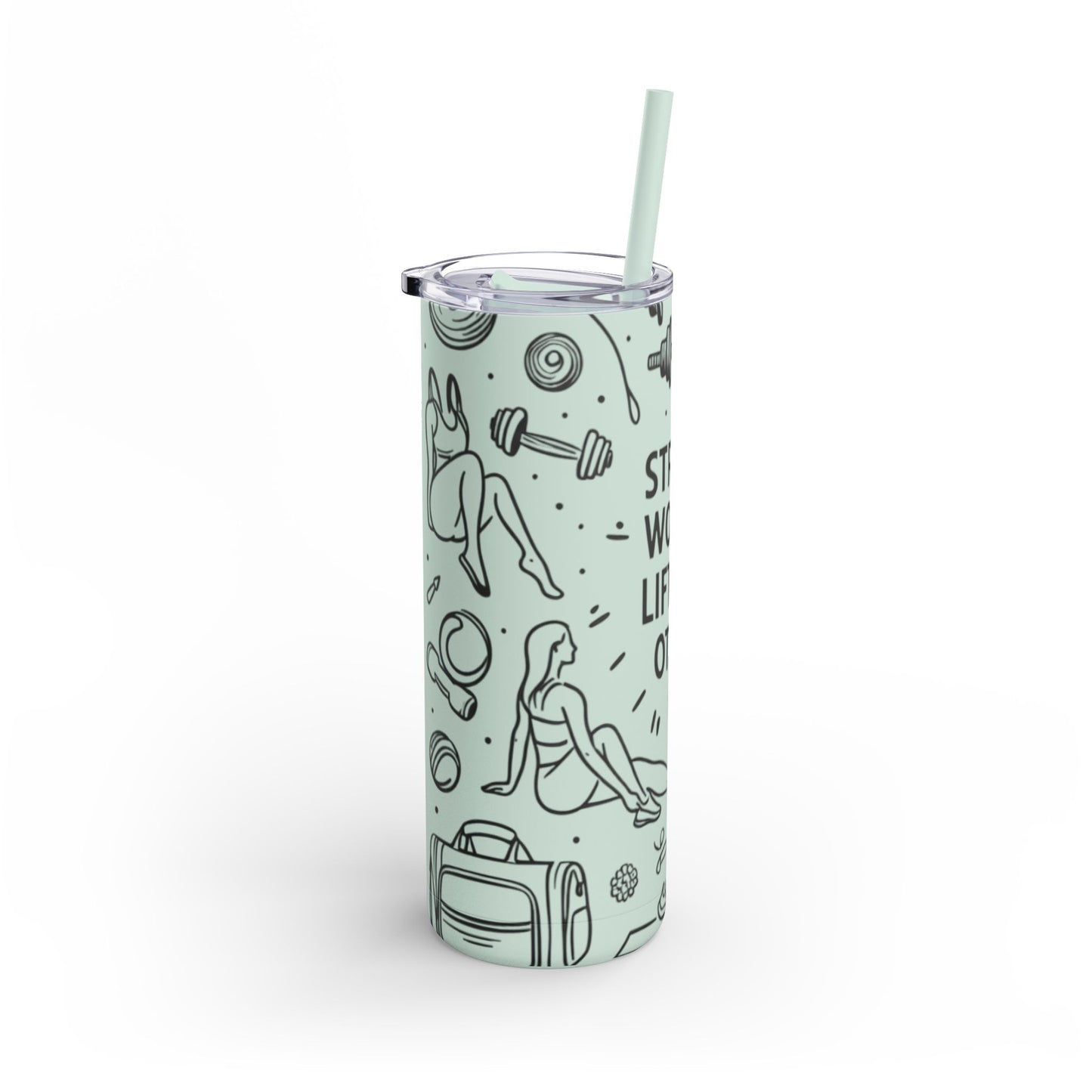 Skinny Matte Tumbler with straw , 20oz