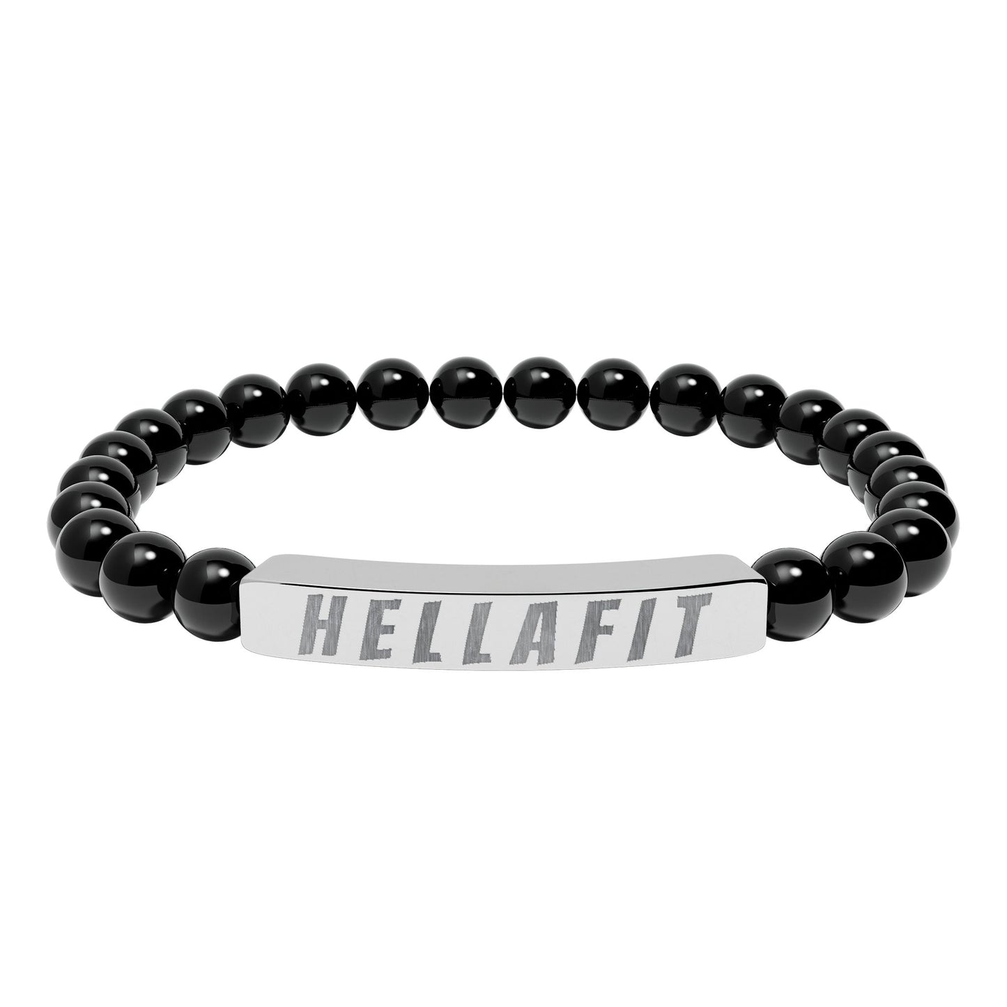 Natural Stone Stretch Bracelet - Engraved 'HELLAFIT'