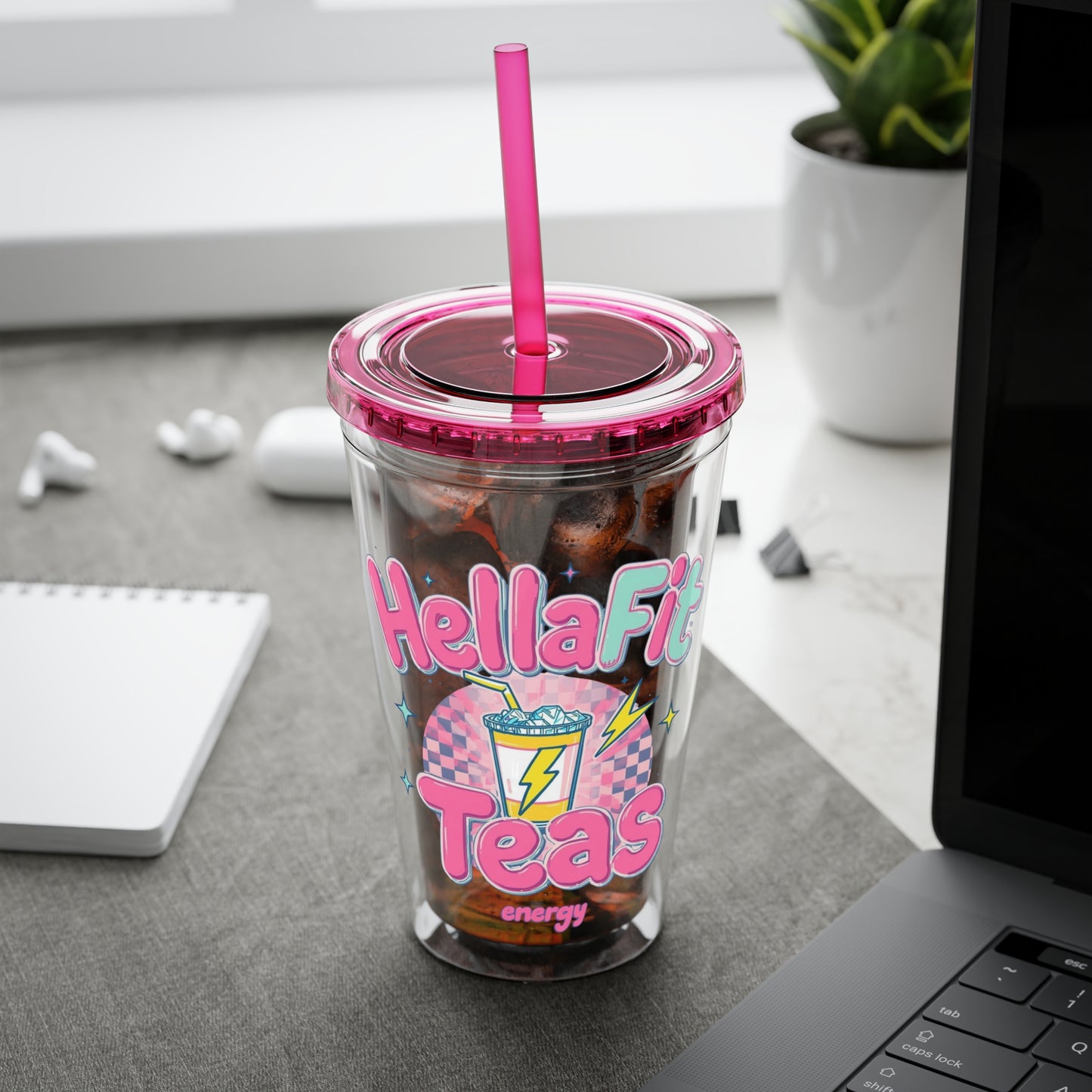 HellaFit Loaded Teas 16oz Tumbler with Straw