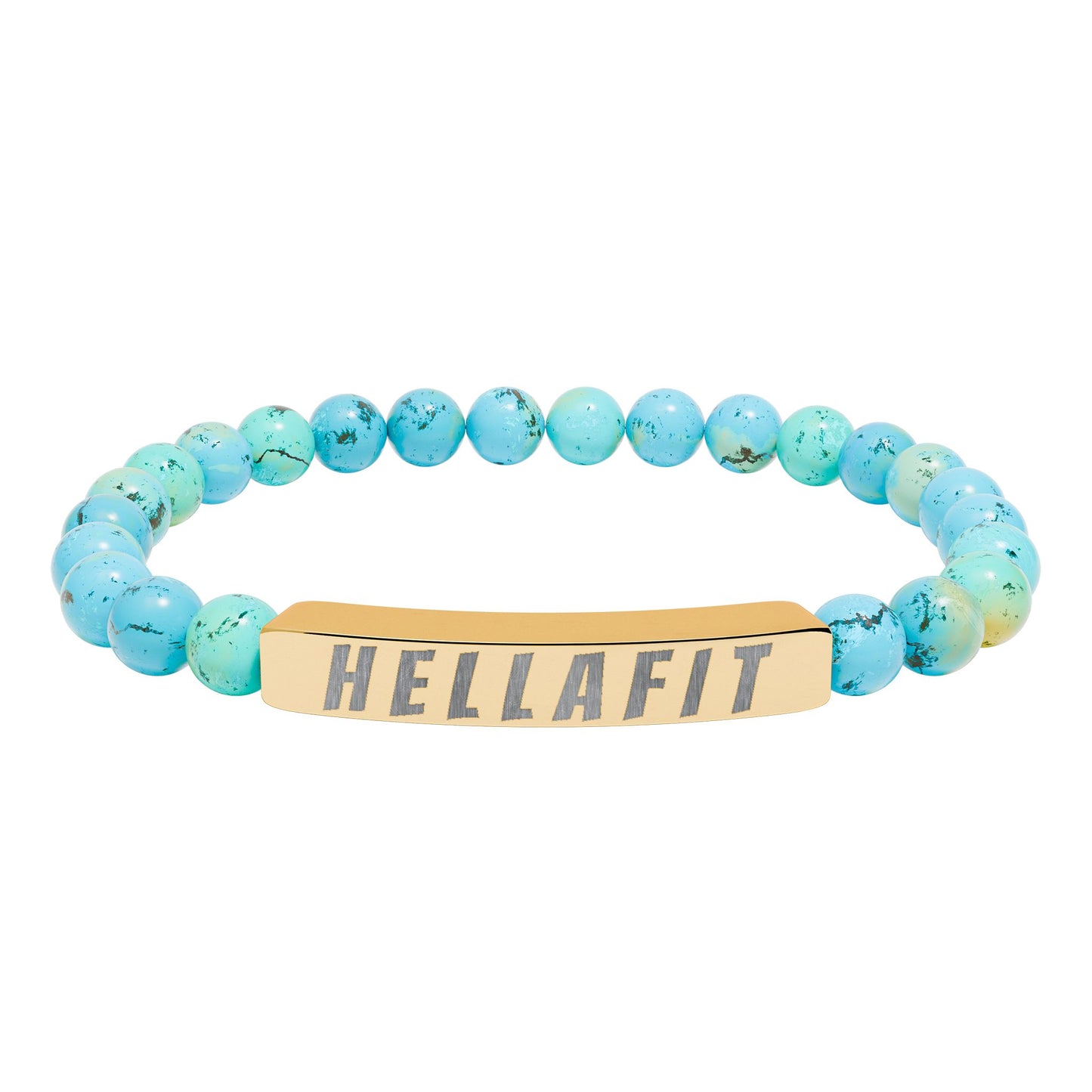 Natural Stone Stretch Bracelet - Engraved 'HELLAFIT'