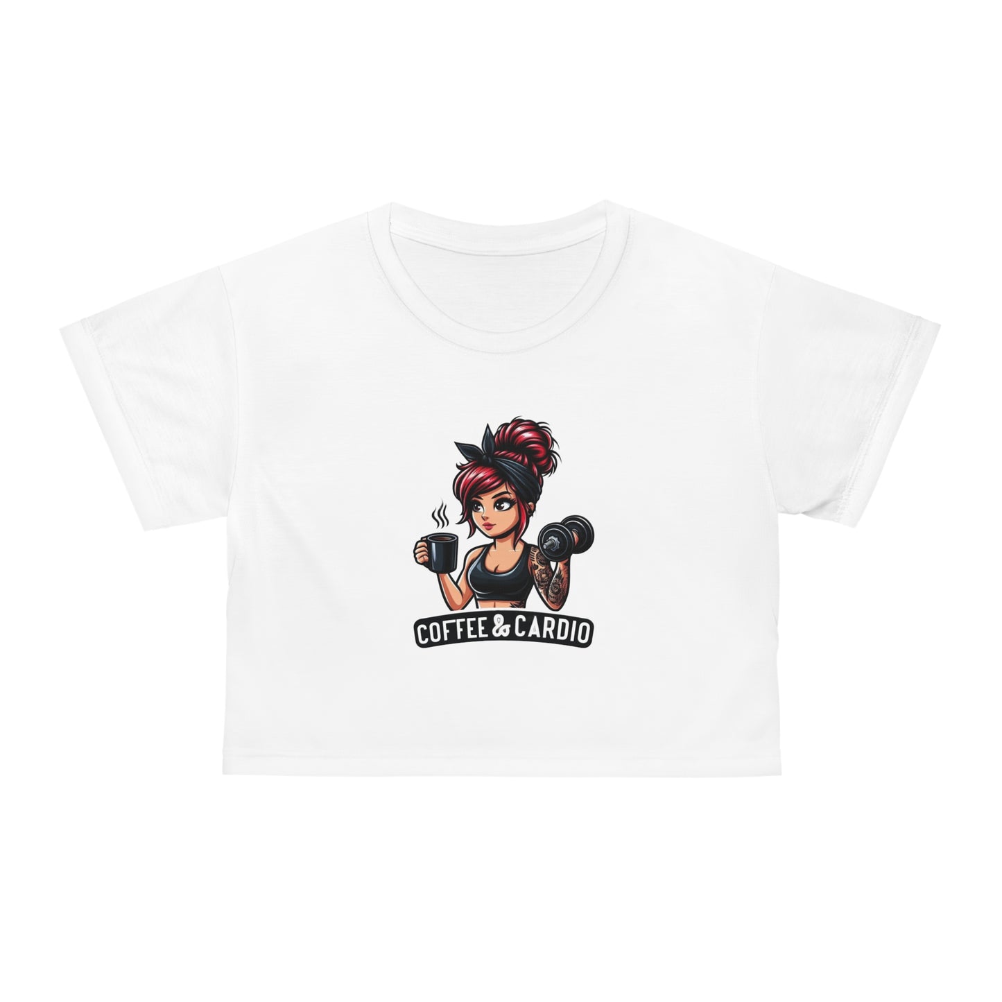 " Coffee & Cardio"  - Women's Crop Tee
