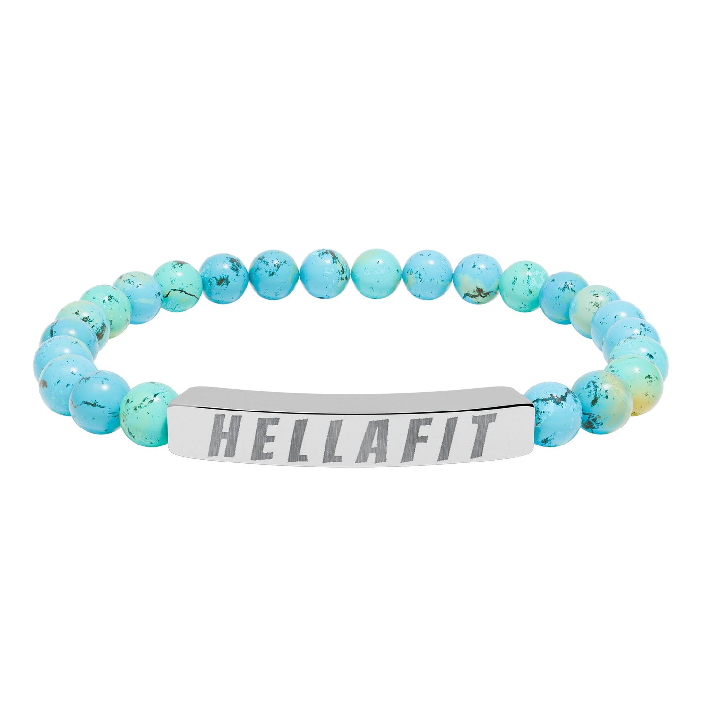 Natural Stone Stretch Bracelet - Engraved 'HELLAFIT'