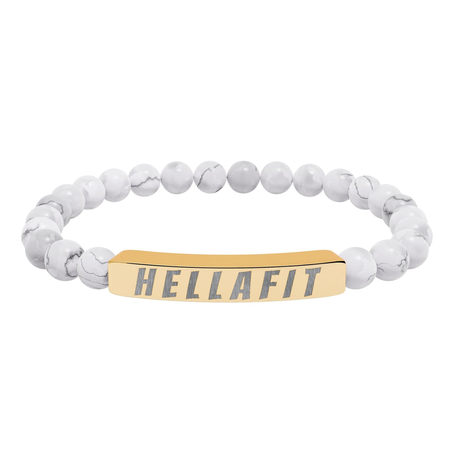 Natural Stone Stretch Bracelet - Engraved 'HELLAFIT'