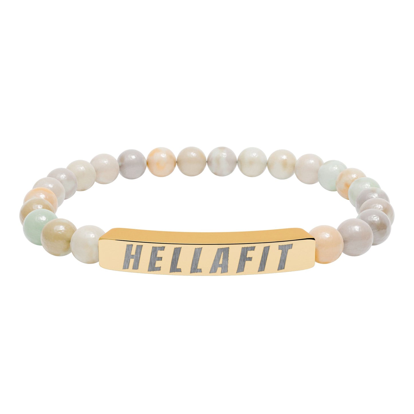 Natural Stone Stretch Bracelet - Engraved 'HELLAFIT'