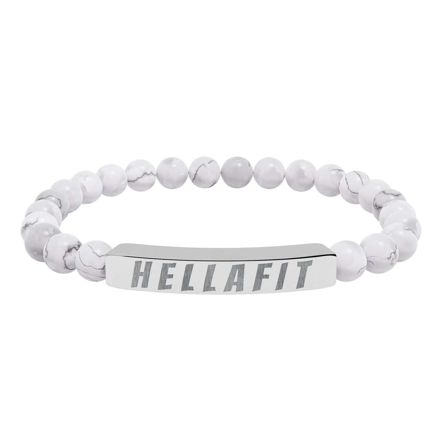 Natural Stone Stretch Bracelet - Engraved 'HELLAFIT'