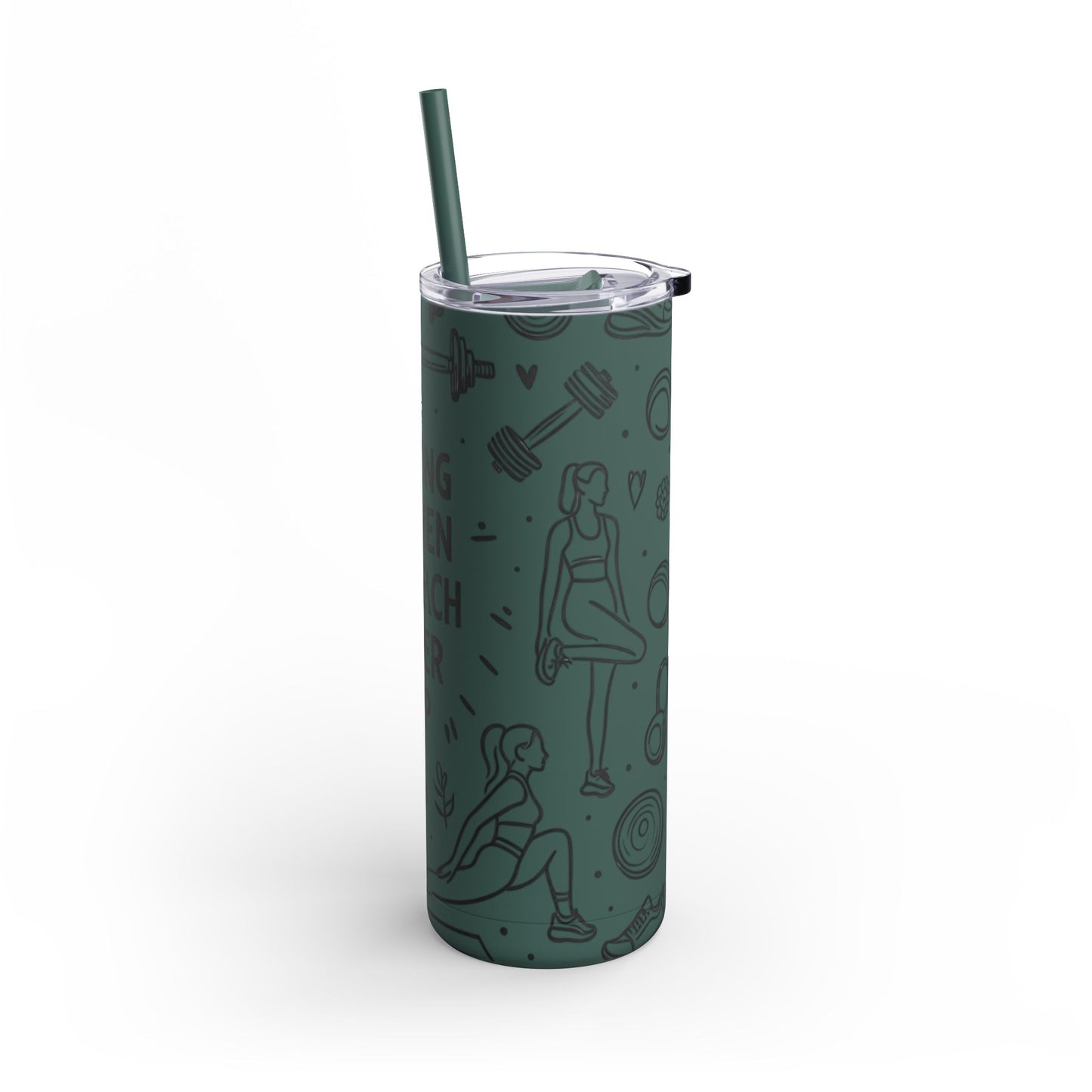 Skinny Matte Tumbler with straw , 20oz