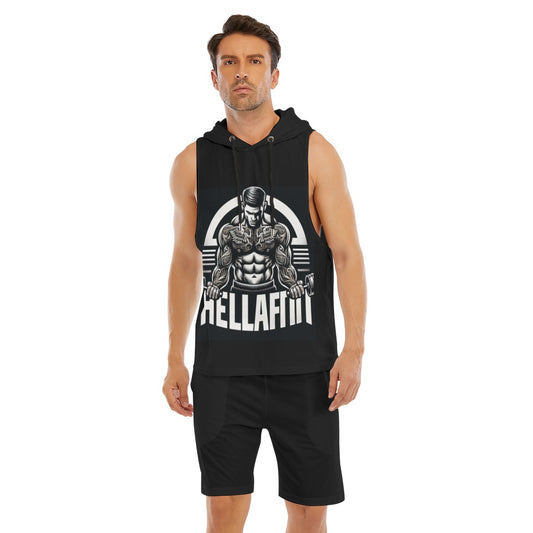 All-Over Print Men's Sleeveless Vest And Shorts Set