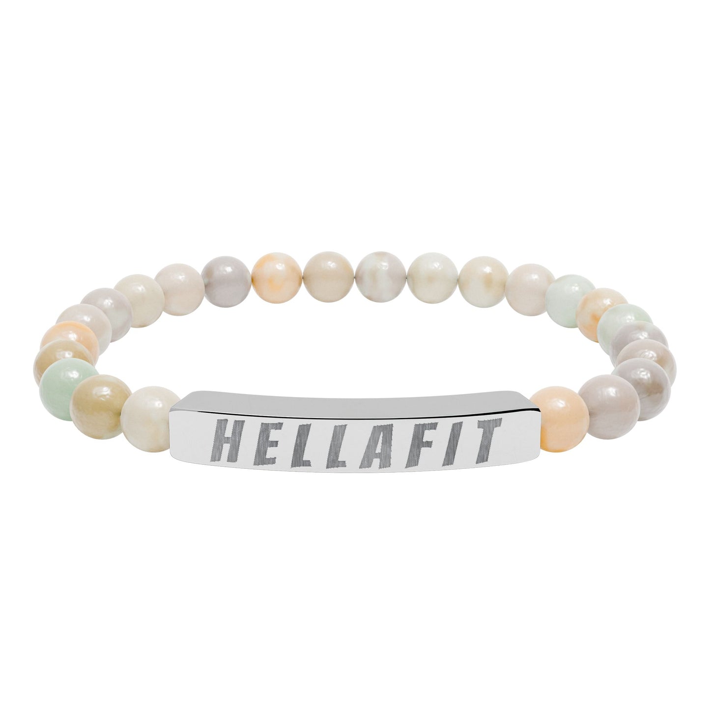 Natural Stone Stretch Bracelet - Engraved 'HELLAFIT'
