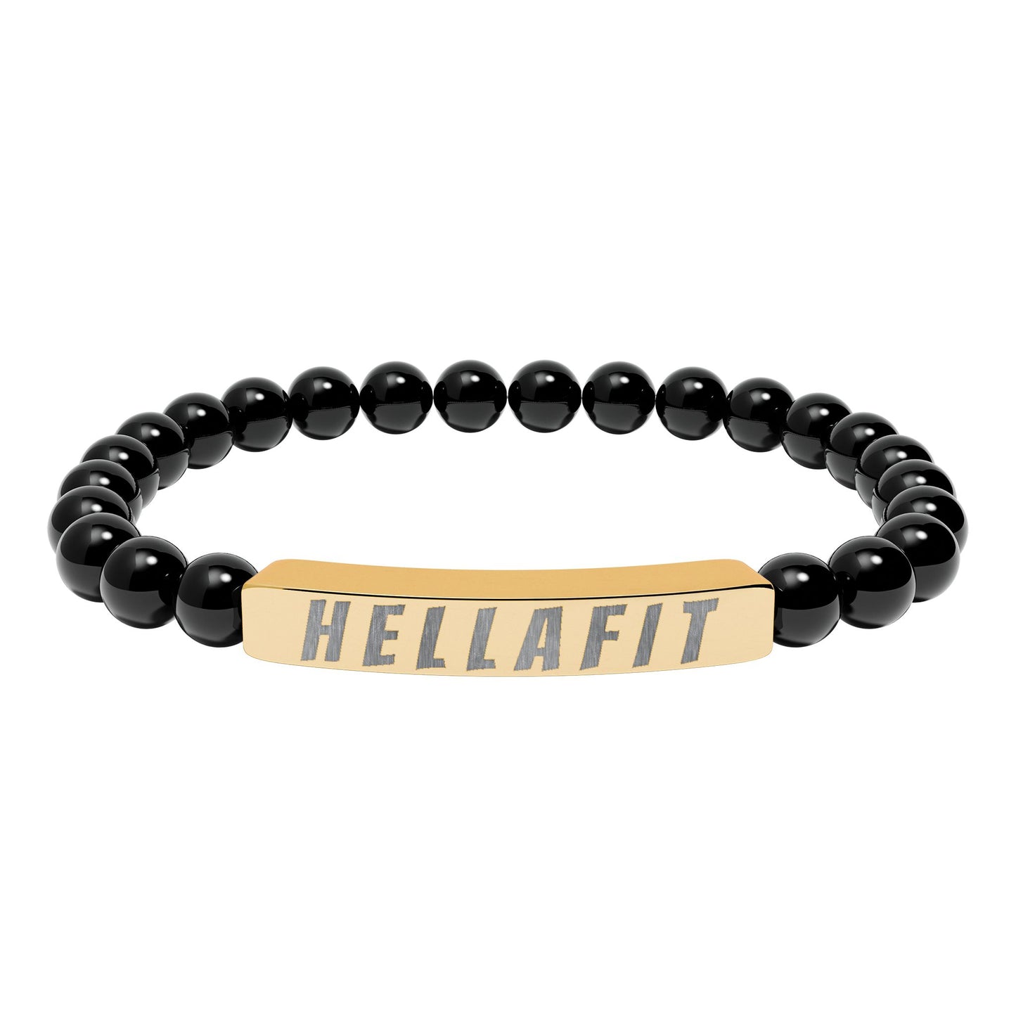 Natural Stone Stretch Bracelet - Engraved 'HELLAFIT'