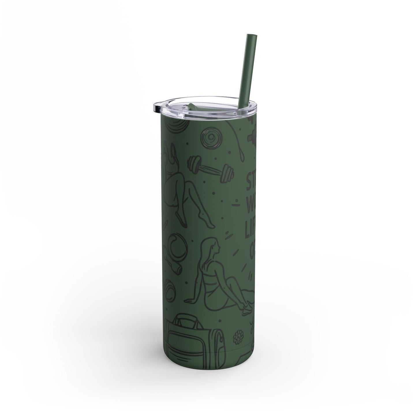 Skinny Matte Tumbler with straw , 20oz