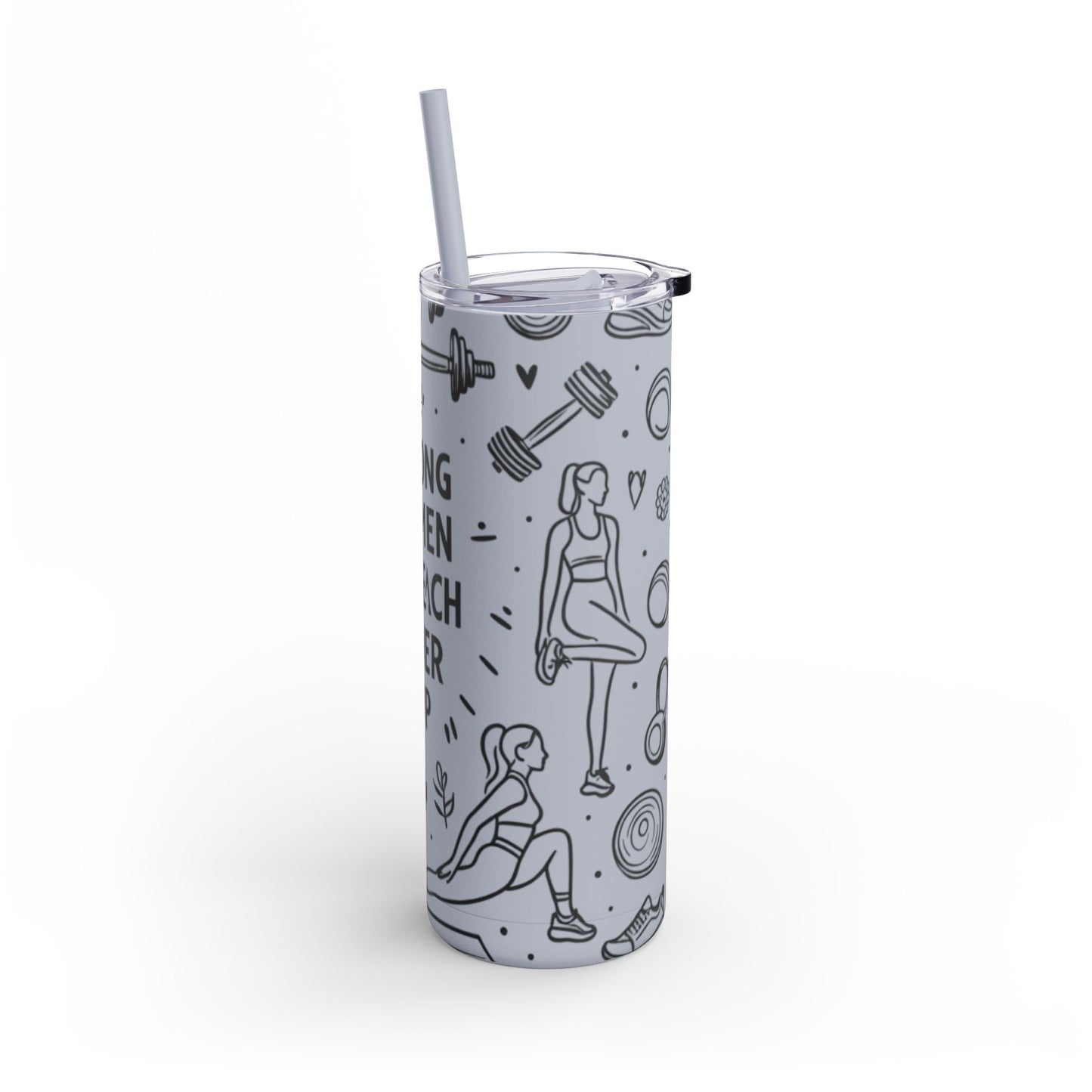 Skinny Matte Tumbler with straw , 20oz
