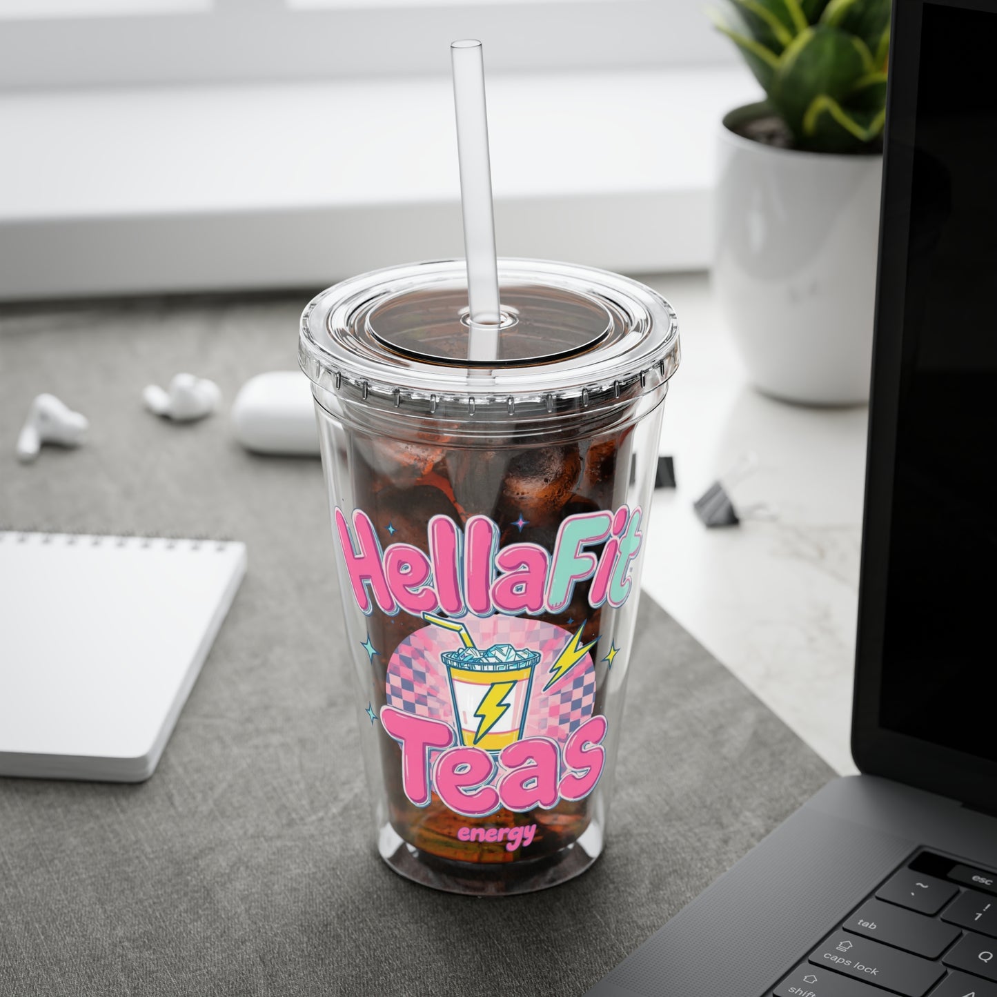 HellaFit Loaded Teas 16oz Tumbler with Straw