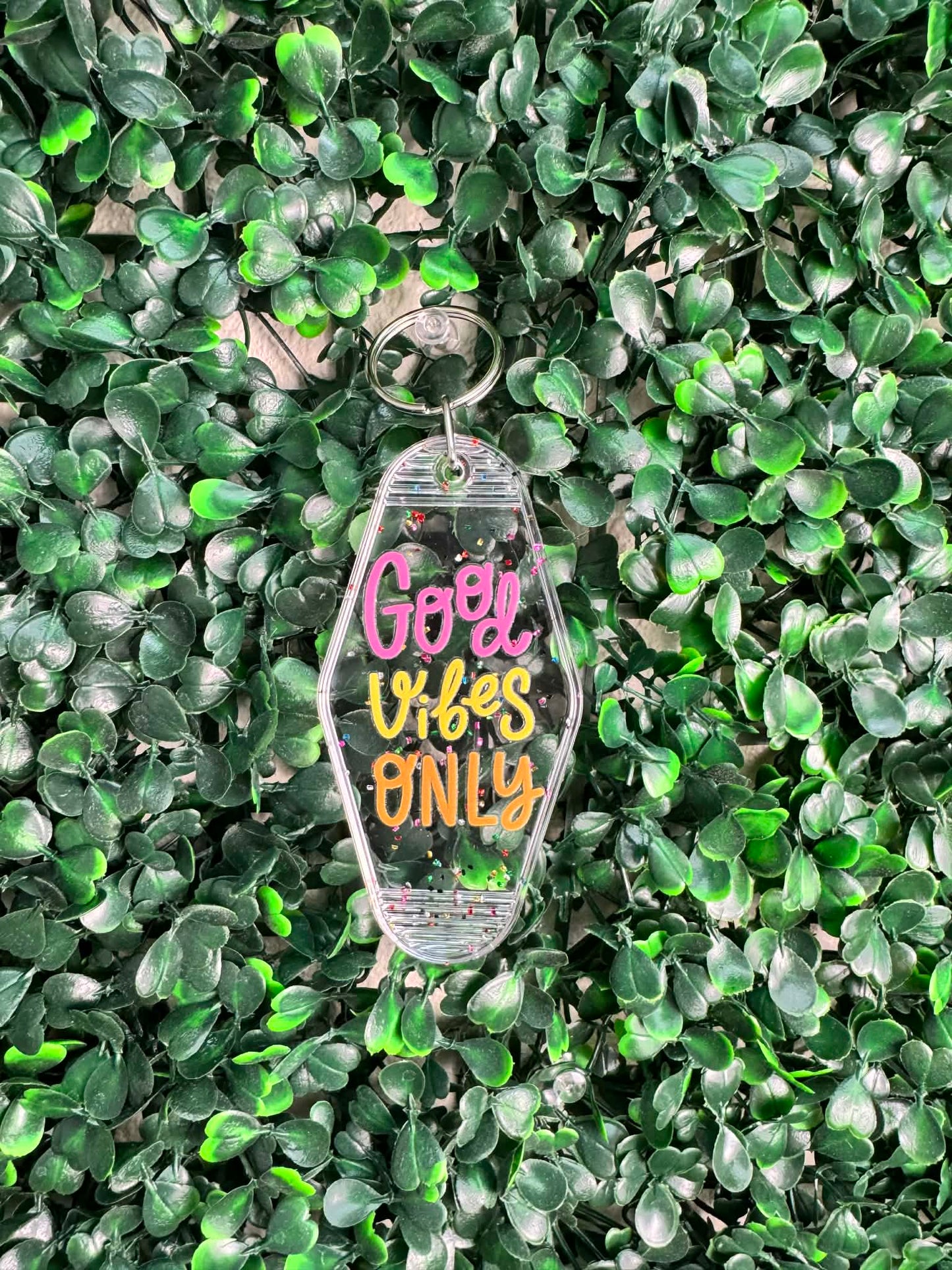 " Good Vibes Only" - Clear Key Chain